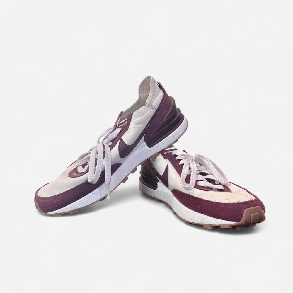 Nike Waffle One Cream Burgundy Sneakers US 8